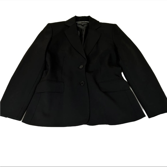 Anne Klein Suit Women’s Blazer Size 0 Button Down Solid Black #0268 - Picture 1 of 10